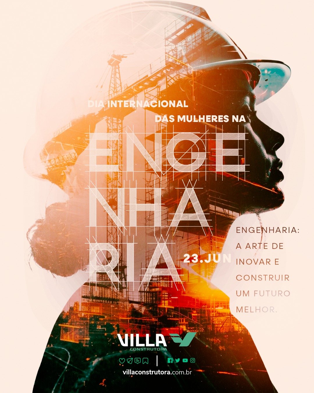 Social media Dia das Mulheres na Engenharia - Villa Construtora