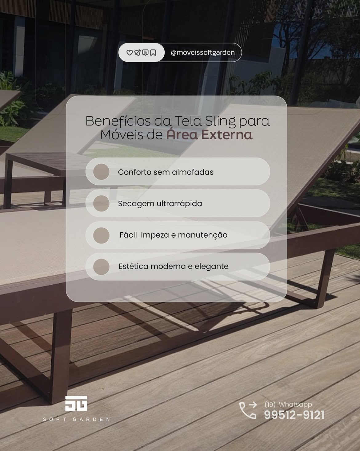 Social media para moveis de area externa