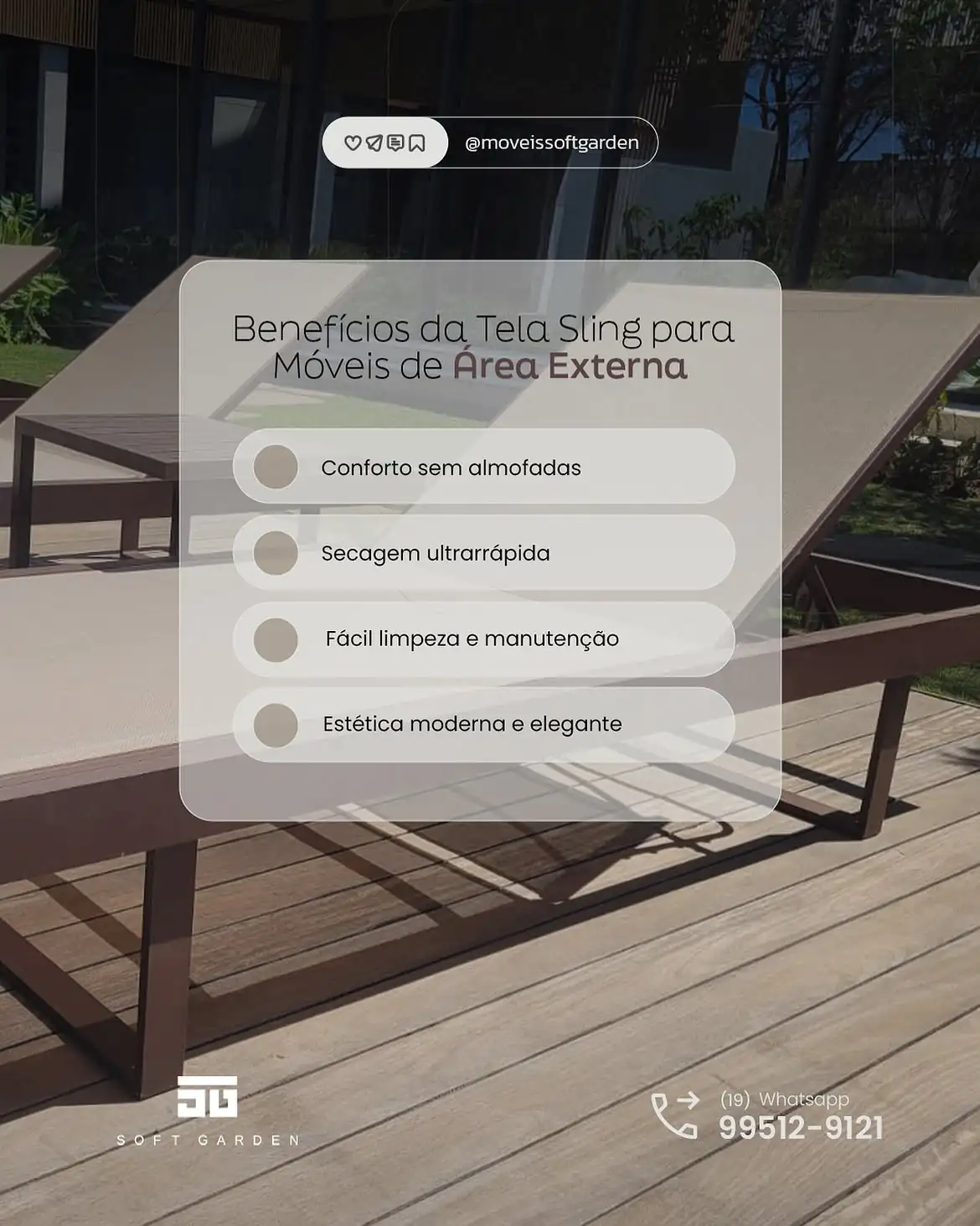 Social media para moveis de area externa